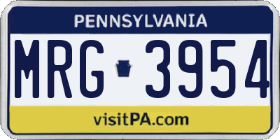 PA license plate MRG3954