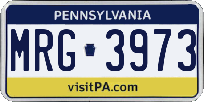 PA license plate MRG3973