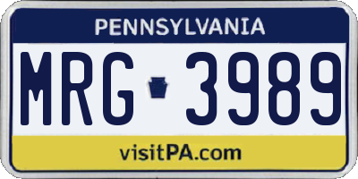 PA license plate MRG3989
