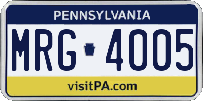 PA license plate MRG4005