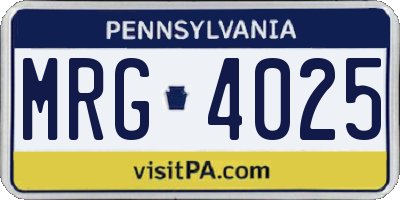 PA license plate MRG4025