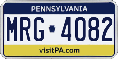 PA license plate MRG4082