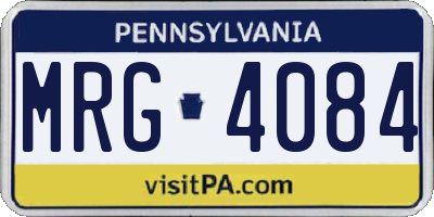 PA license plate MRG4084