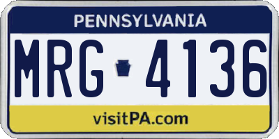 PA license plate MRG4136