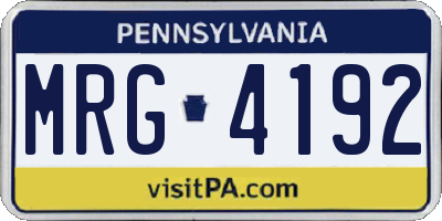 PA license plate MRG4192