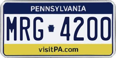 PA license plate MRG4200