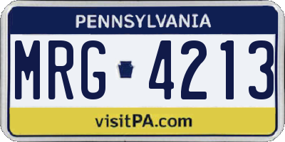 PA license plate MRG4213