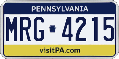 PA license plate MRG4215