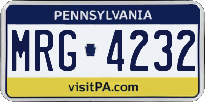 PA license plate MRG4232