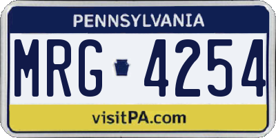 PA license plate MRG4254