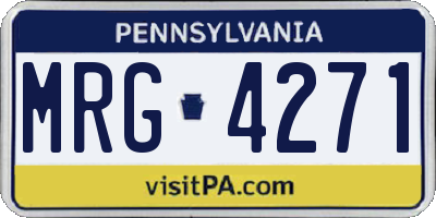 PA license plate MRG4271