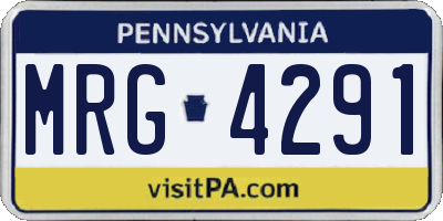 PA license plate MRG4291