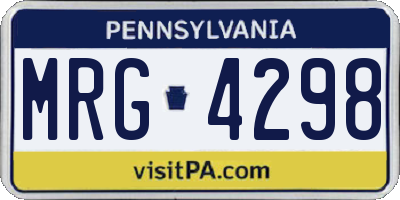 PA license plate MRG4298