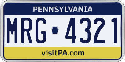 PA license plate MRG4321