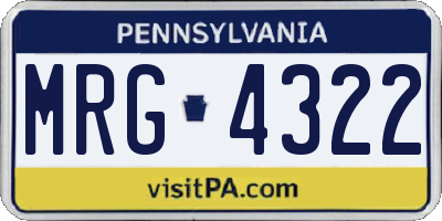 PA license plate MRG4322