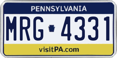 PA license plate MRG4331