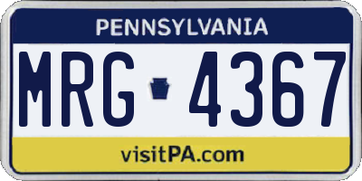 PA license plate MRG4367