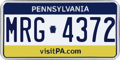 PA license plate MRG4372