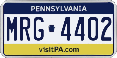 PA license plate MRG4402