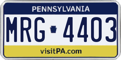 PA license plate MRG4403