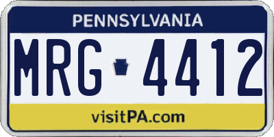 PA license plate MRG4412