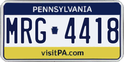 PA license plate MRG4418