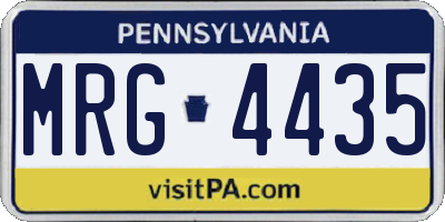 PA license plate MRG4435