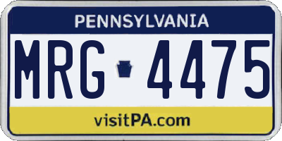 PA license plate MRG4475