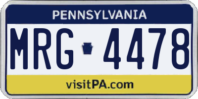 PA license plate MRG4478
