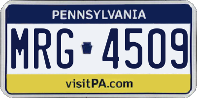 PA license plate MRG4509