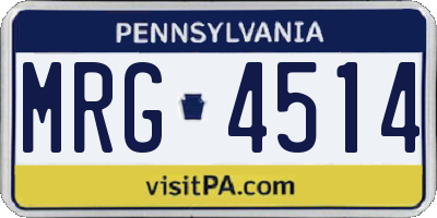 PA license plate MRG4514
