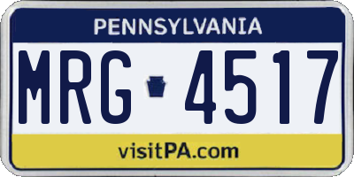 PA license plate MRG4517