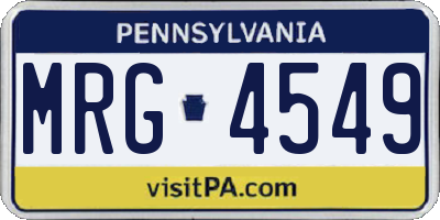 PA license plate MRG4549