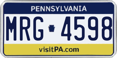 PA license plate MRG4598