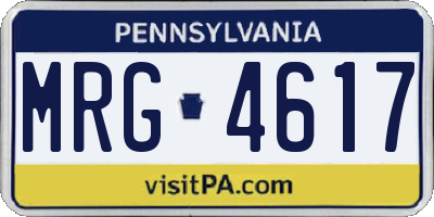 PA license plate MRG4617