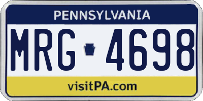 PA license plate MRG4698
