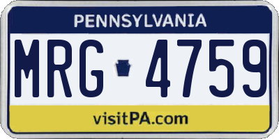 PA license plate MRG4759