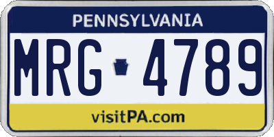PA license plate MRG4789