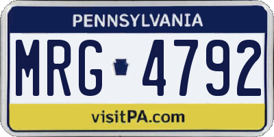 PA license plate MRG4792