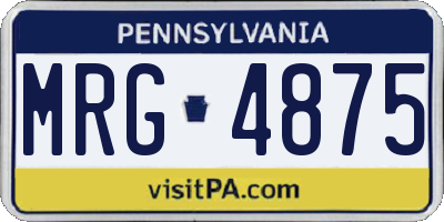PA license plate MRG4875