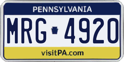PA license plate MRG4920