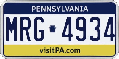 PA license plate MRG4934