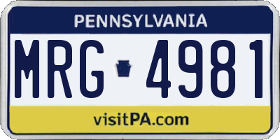 PA license plate MRG4981
