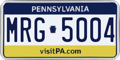 PA license plate MRG5004