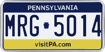PA license plate MRG5014