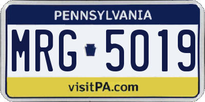 PA license plate MRG5019