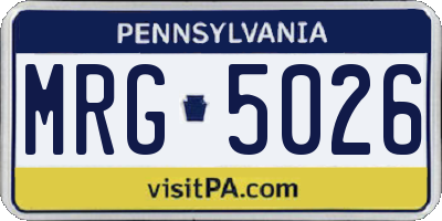 PA license plate MRG5026