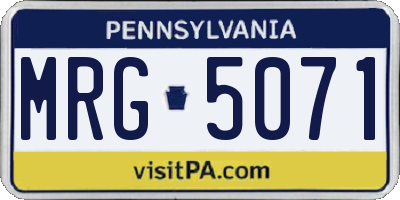 PA license plate MRG5071