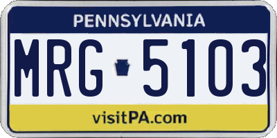 PA license plate MRG5103