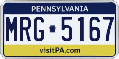 PA license plate MRG5167